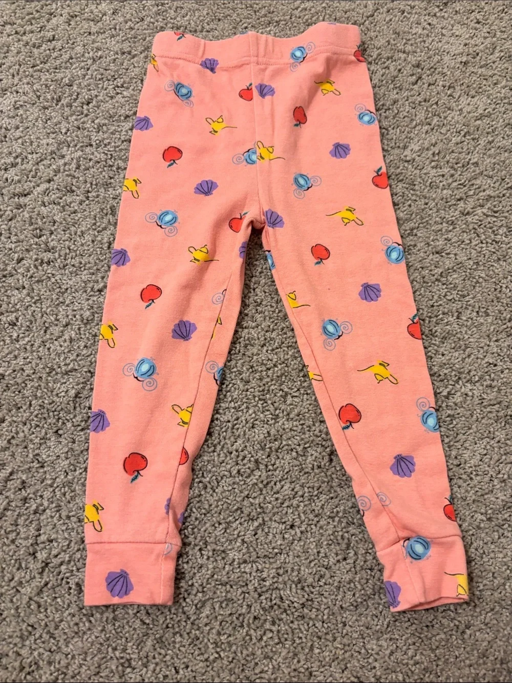 New!Disney Pink Princess Pajama Set with Ariel, Jasmine, Cinderella & Snow White